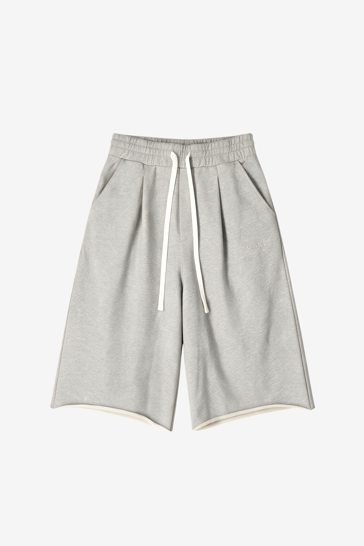 Relaxed Pleated Shorts – Marl Grey
