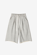 Relaxed Pleated Shorts – Marl Grey
