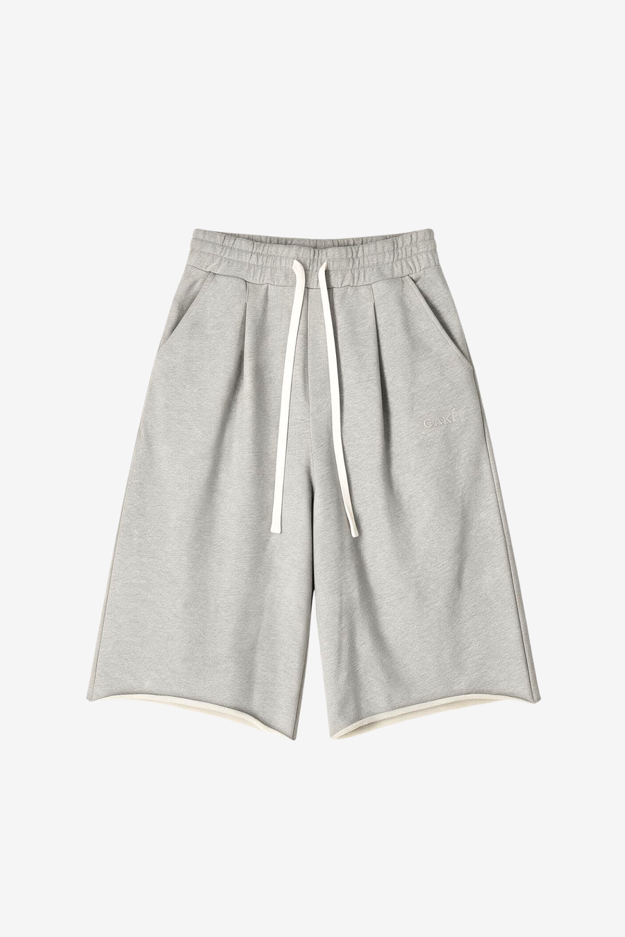 Relaxed Pleated Shorts – Marl Grey