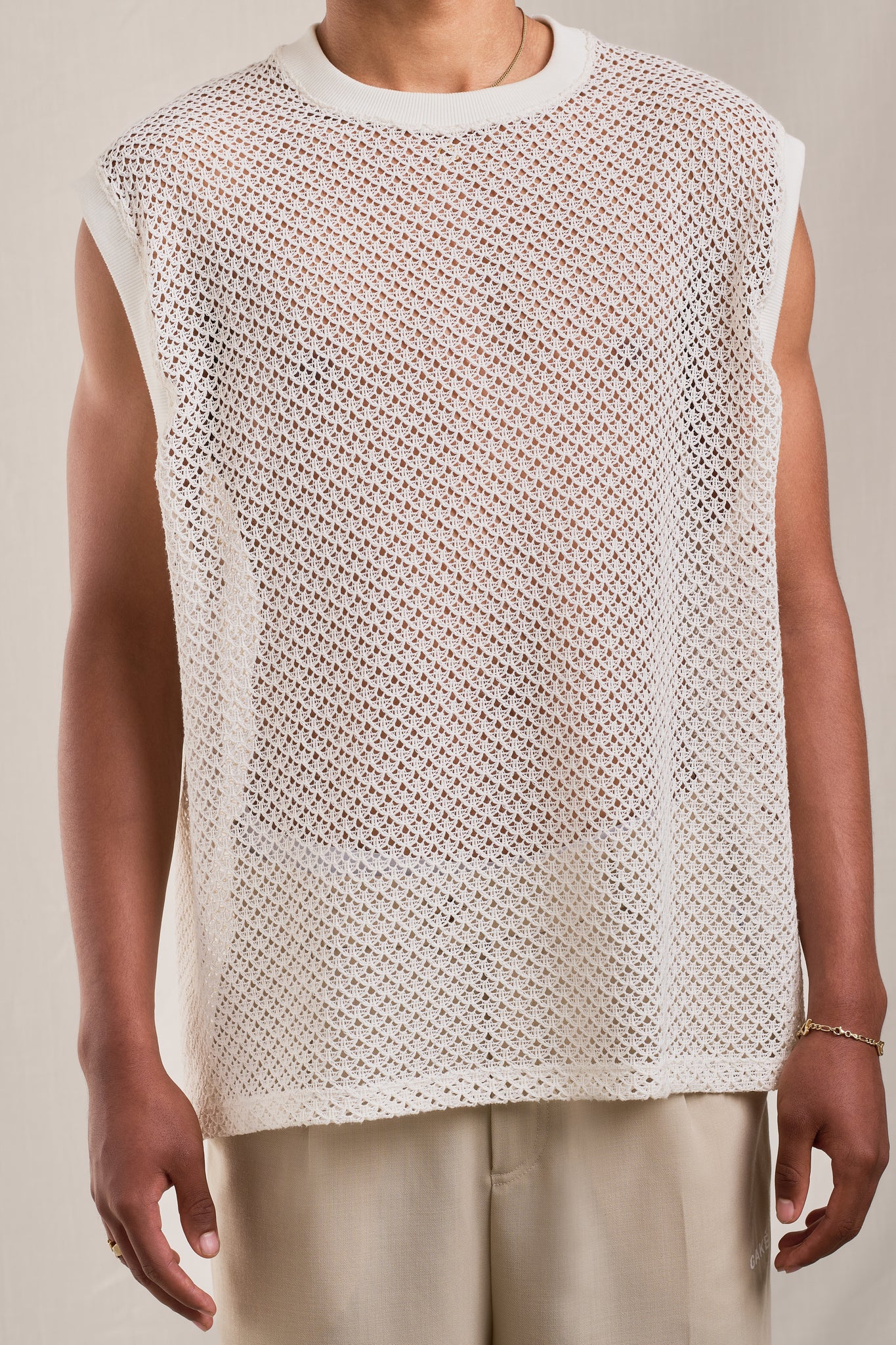 Crochet Tank Top - Ivory White