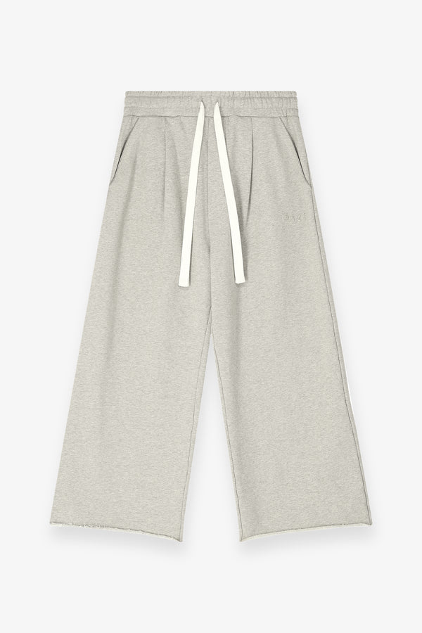 Relaxed Pleated Sweatpants – Marl Grey