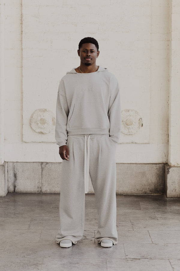 Relaxed Pleated Sweatpants – Marl Grey